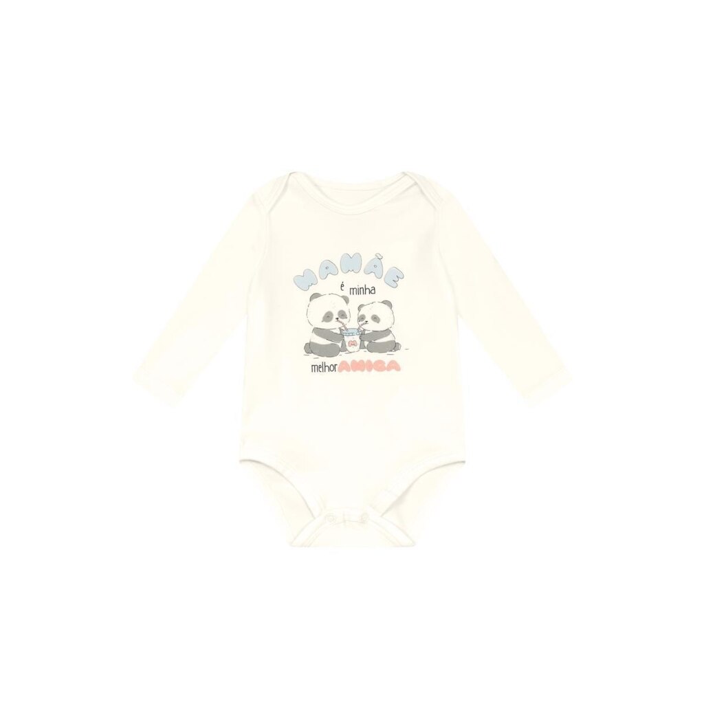 Body bebê unissex em cotton Brandili Baby