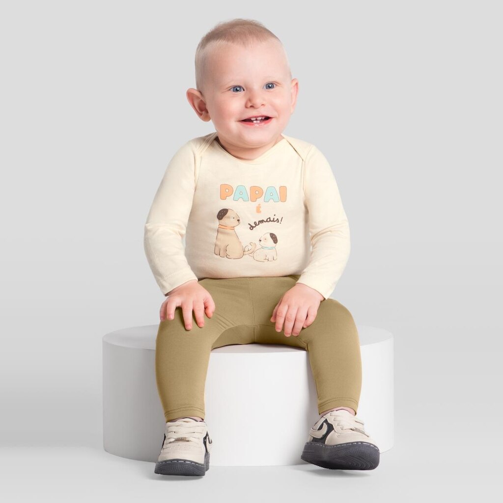 Body bebê unissex em cotton Brandili Baby