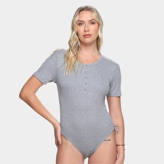 Body Calvin Klein One Rib Botões Feminino