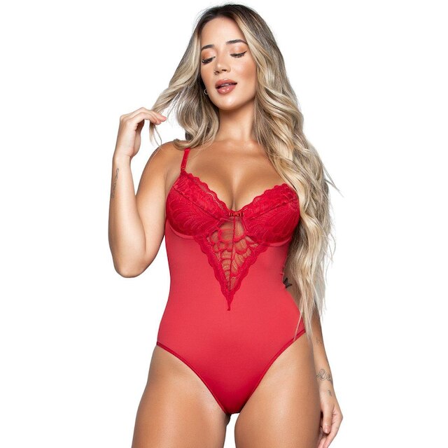 Body Com Aro Serra e Mar Lingerie Meia Taça Moda Intima Básica