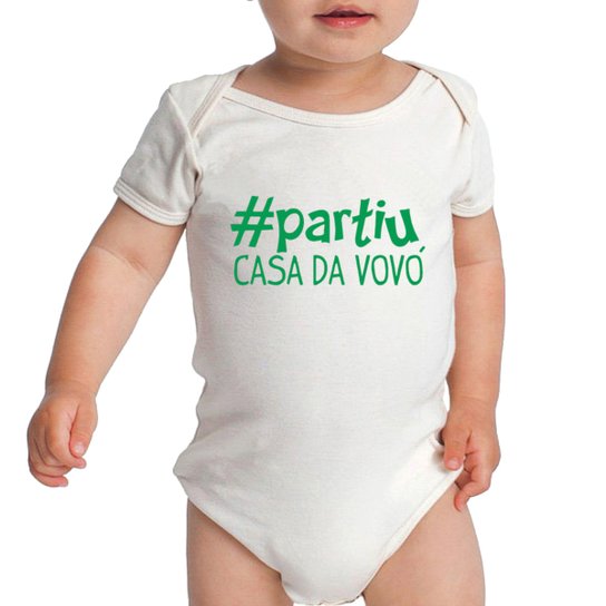 Body Criativa Urbana Bebê Frases Partiu Casa da Vovó - Branco