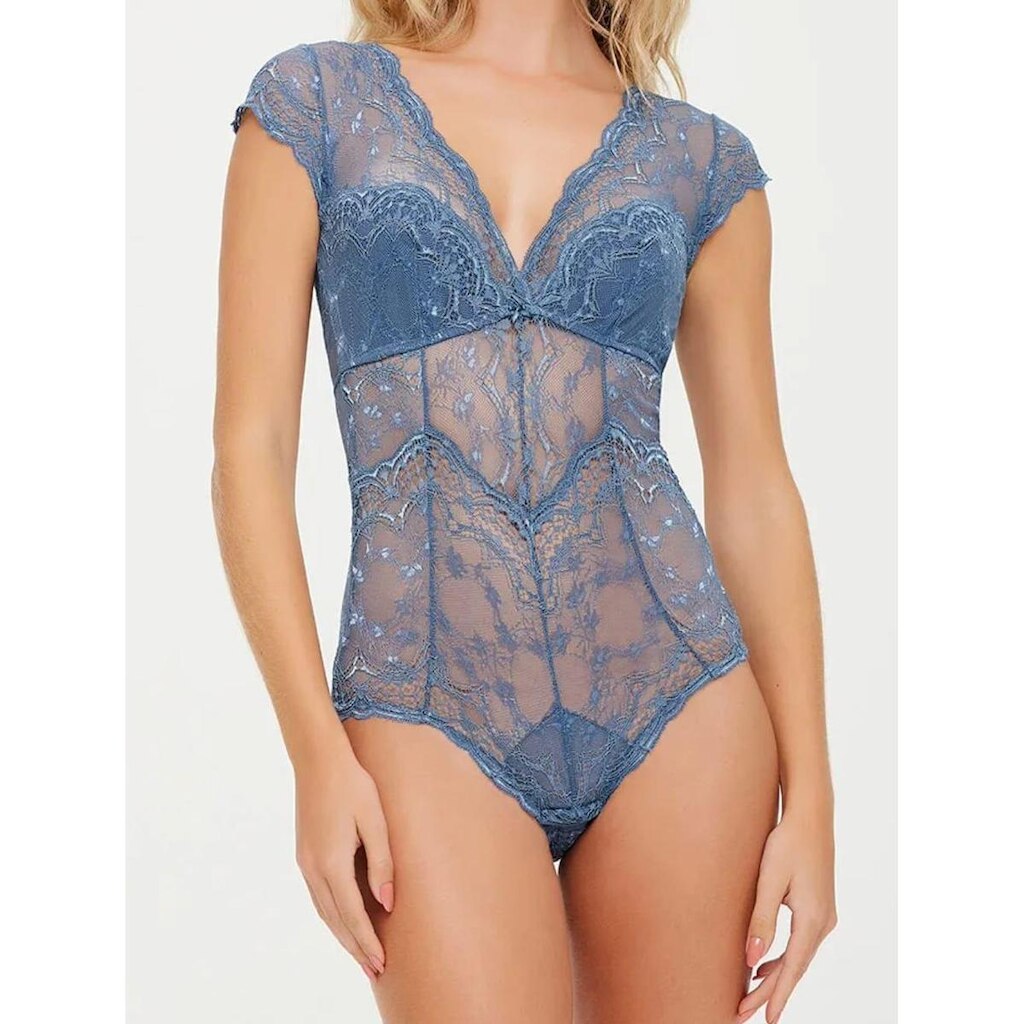 Body em Renda com Manga Curta Pétala VALISERE