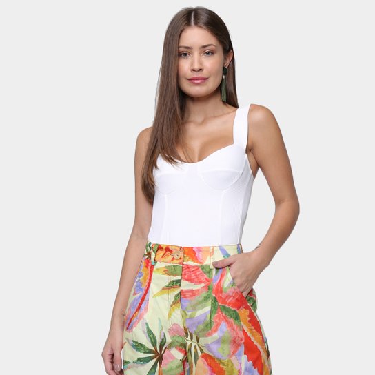 Body Farm Alça Larga Feminino - Off White