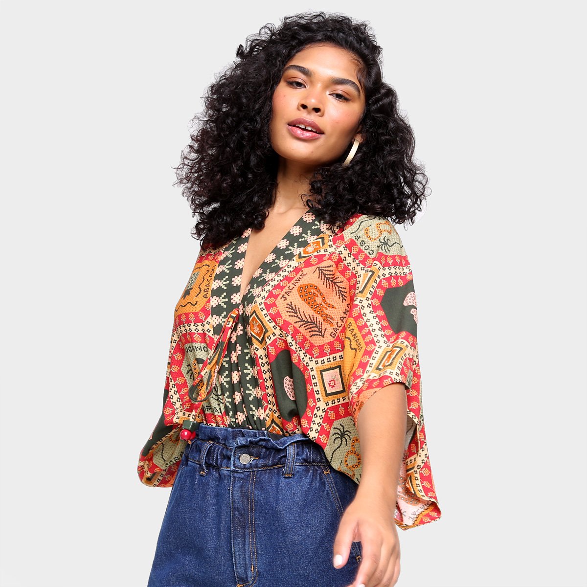 Body Farm Tapete Tropical Feminino - Estampado Menor preço em Body Farm Tapete Tropical Feminino - Estampado