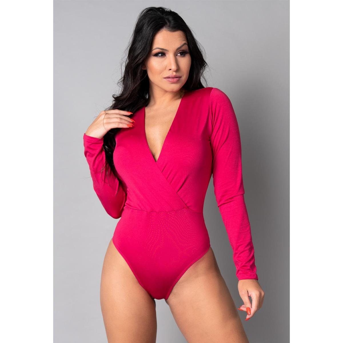 Body Fitness Feminino Manga Longa Transpassado Collant Decote Mvb Modas Menor preço em Body Fitness Feminino Manga Longa Transpassado Collant Decote Mvb Modas