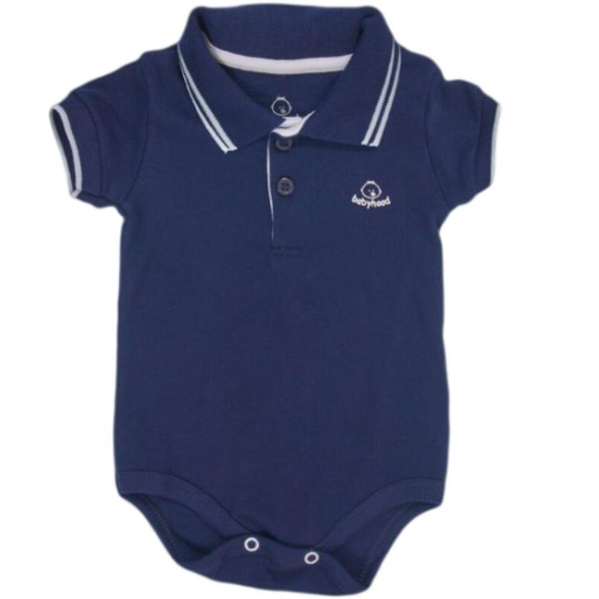 Body Gola Polo Canelado Bebê Menino Algodão Conforto - Marinho Menor preço em Body Gola Polo Canelado Bebê Menino Algodão Conforto - Marinho