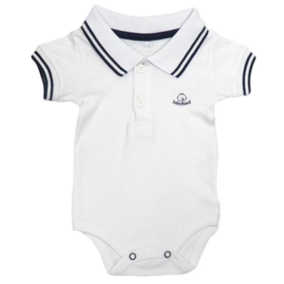 Body Gola Polo Canelado Bebê Menino Algodão Conforto - Branco Menor preço em Body Gola Polo Canelado Bebê Menino Algodão Conforto - Branco