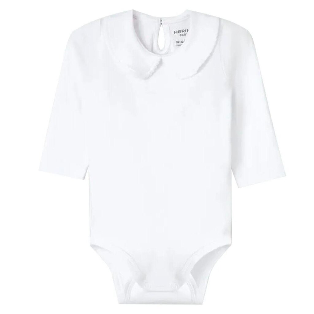 Body Hering Saída Maternidade Bebê Menina Manga Longa Branco