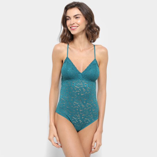 Body Hope Renda Feminino - Azul Turquesa