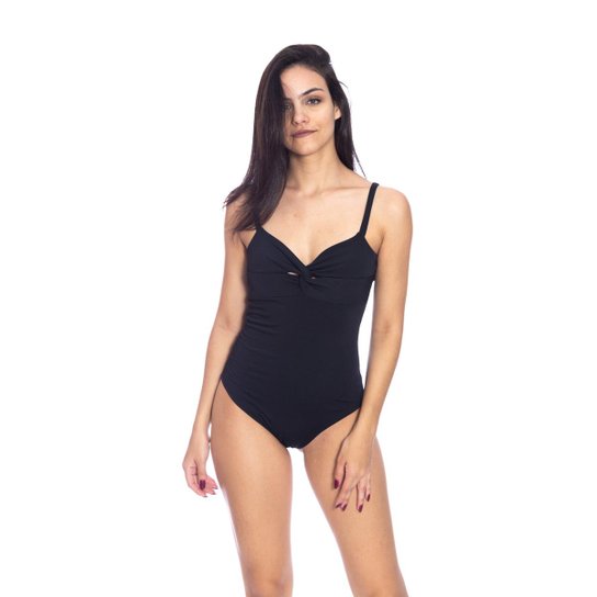 Body Moda Vicio Com Transpasse No Busto Feminino - Preto