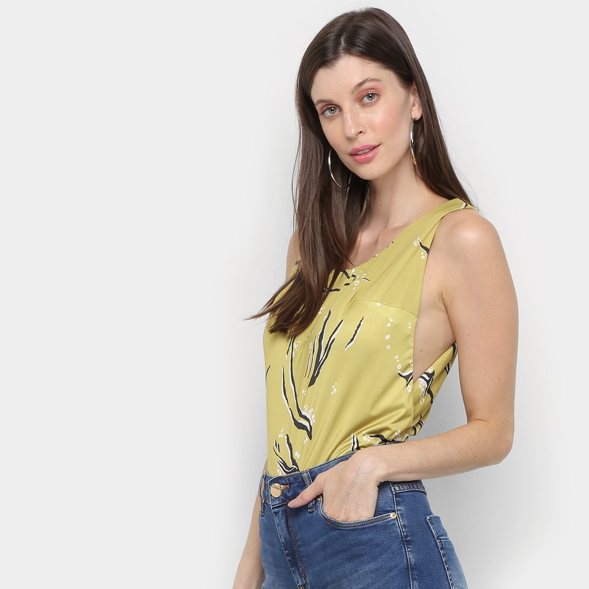 Body Morena Rosa Básico Feminino - Verde+Preto Menor preço em Body Morena Rosa Básico Feminino - Verde+Preto