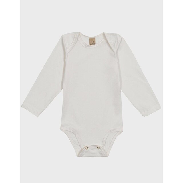 Body Simples Frio Toque Aveludado Off Caramelo Maciez Premium Para Inverno - Bebê P ao GG