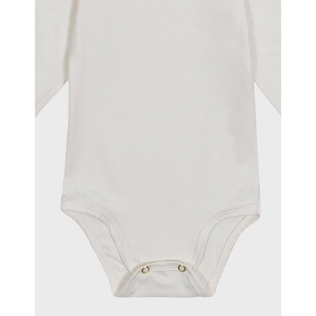 Body Simples Frio Toque Aveludado Off Caramelo Maciez Premium Para Inverno - Bebê P ao GG