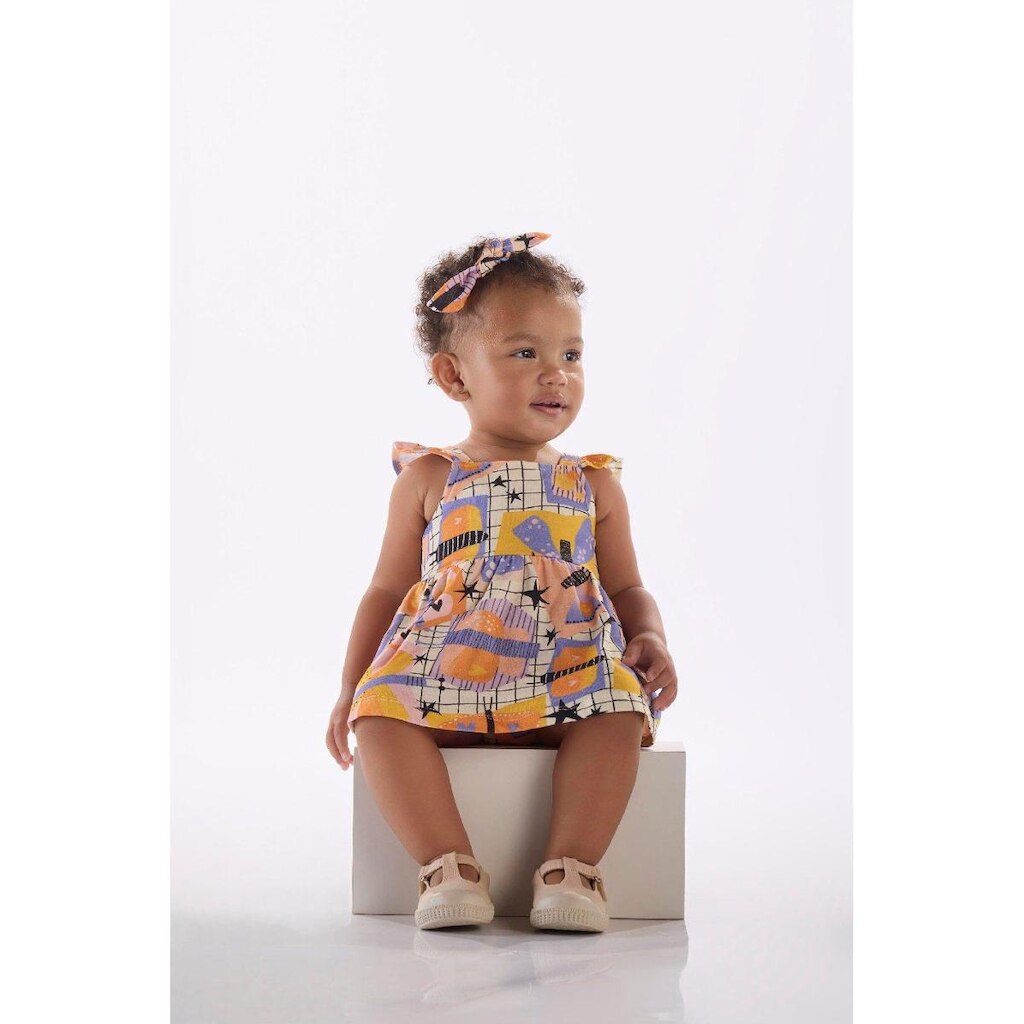 Body Vestido Regata para Bebê Três e Já