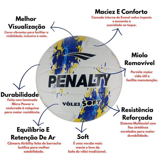 Bola De Volei Penalty Soft X Costurada XXIII
