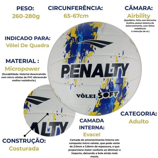 Bola De Volei Penalty Soft X Costurada XXIII