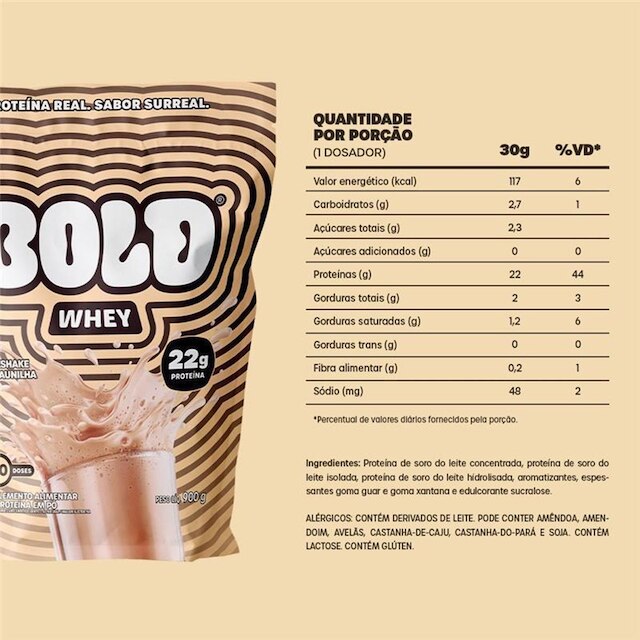 BOLD Whey Milkshake de Baunilha 900g