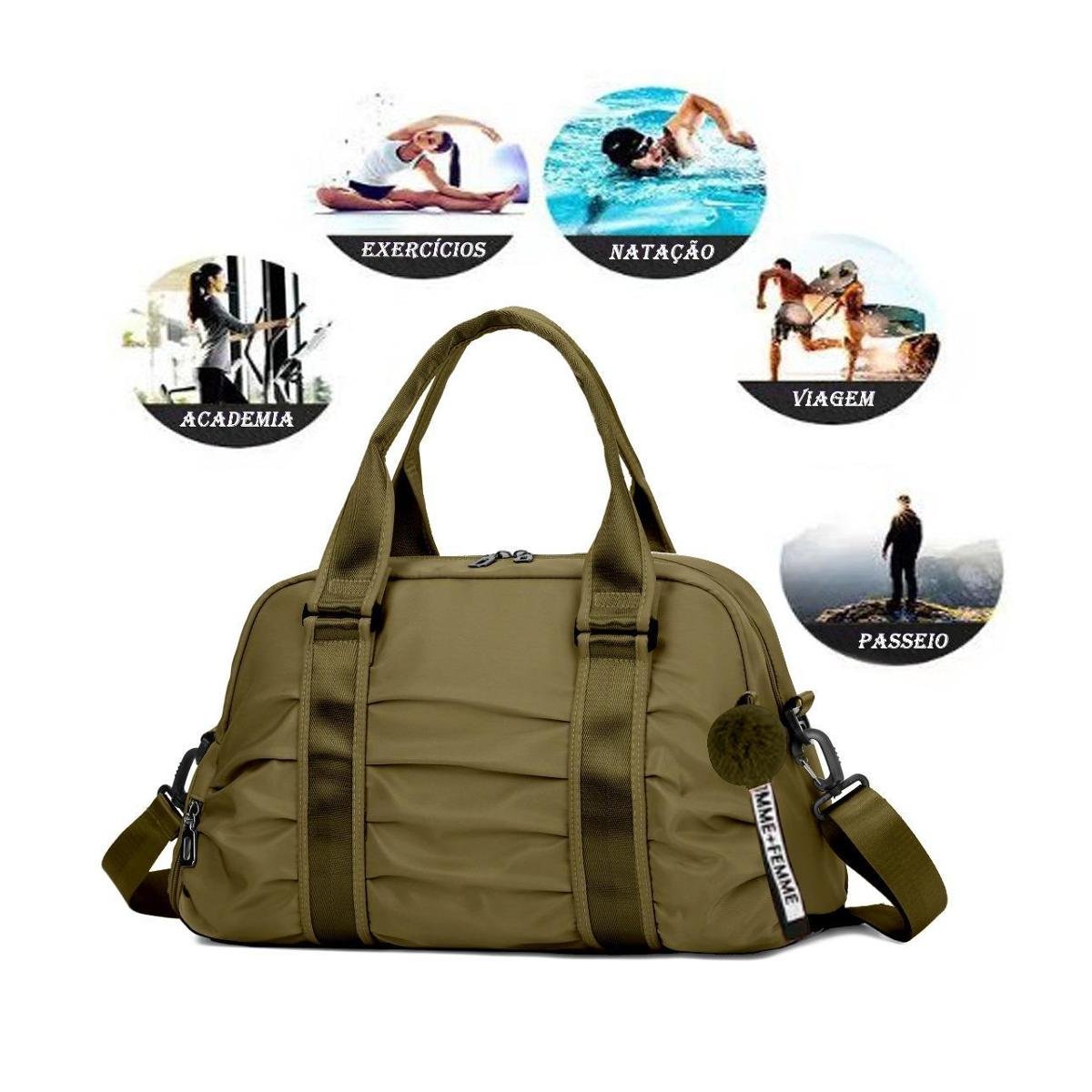 Bolsa Academia Feminina Sacola Viagem Esporte Natação Exercicios