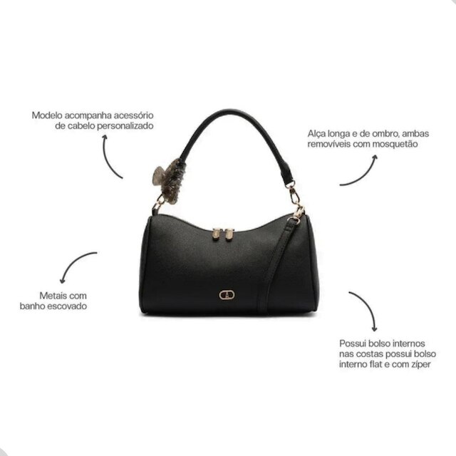 Bolsa Anacapri Tiracolo Média Com Presilha Casual Feminina