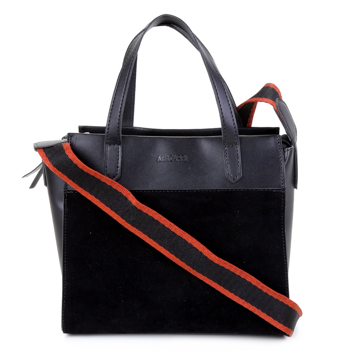 black suede shopper bolsa