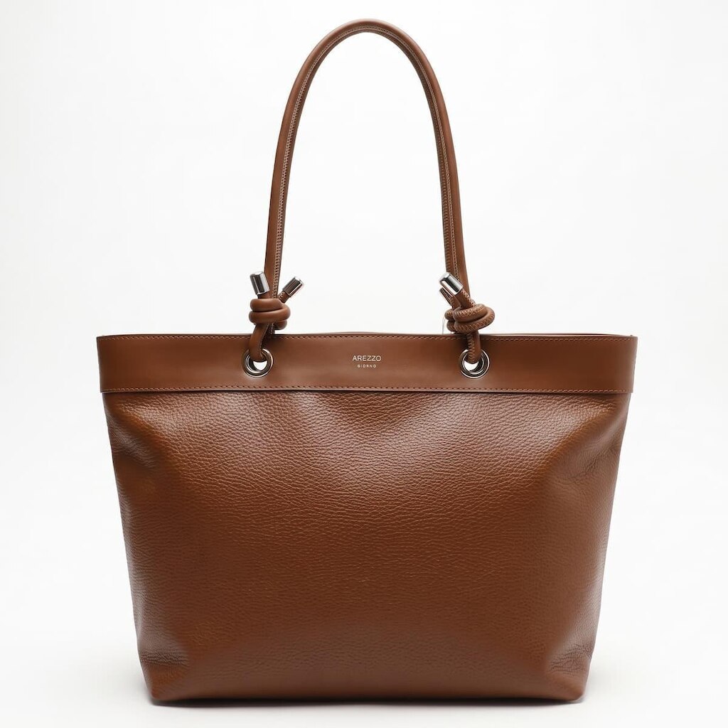 Bolsa Arezzo Giorno Feminina Grande Tote Ombro Alça Cordão A5002406380005 Marrom