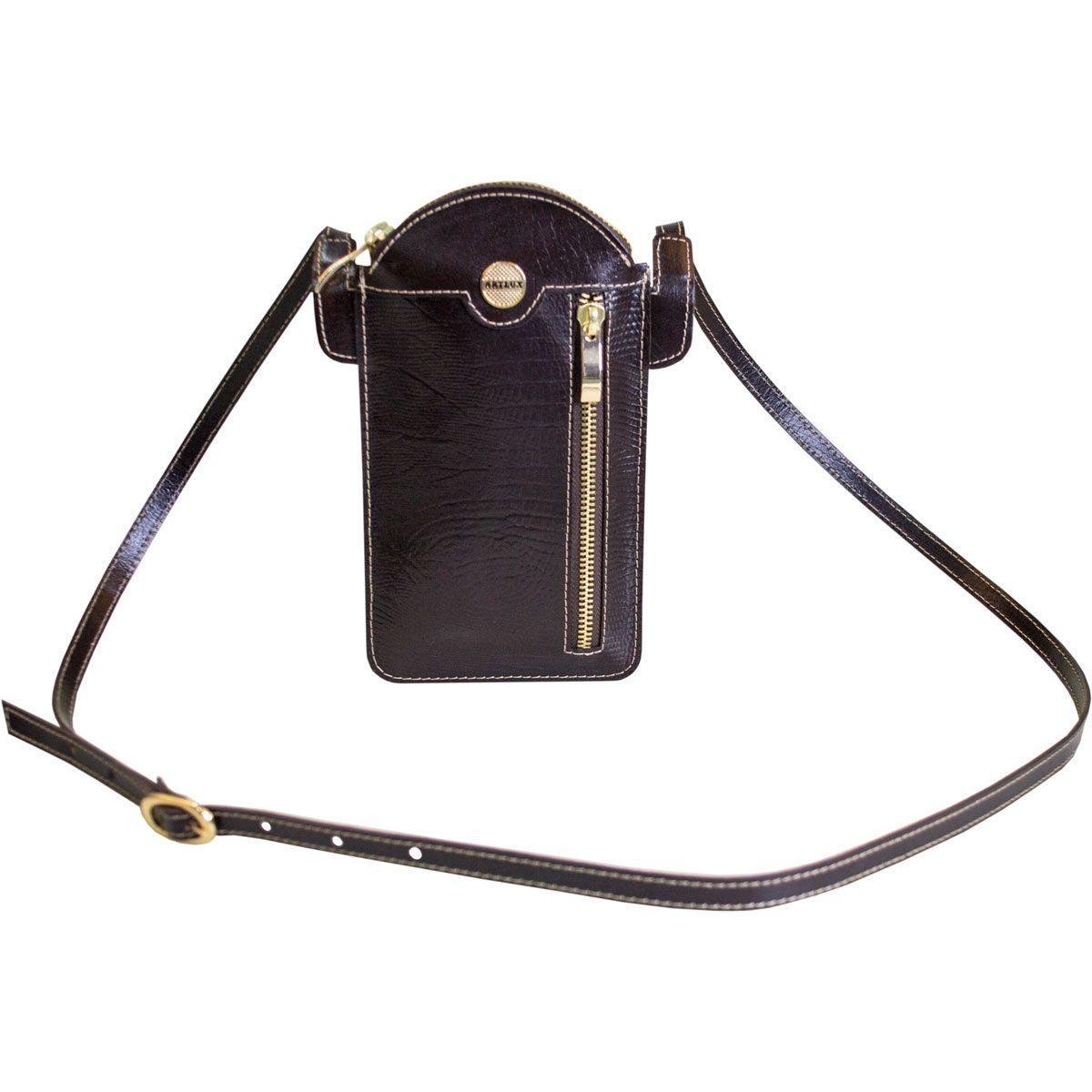 Bolsa Artlux Transversal Feminina - Café Menor preço em Bolsa Artlux Transversal Feminina - Café