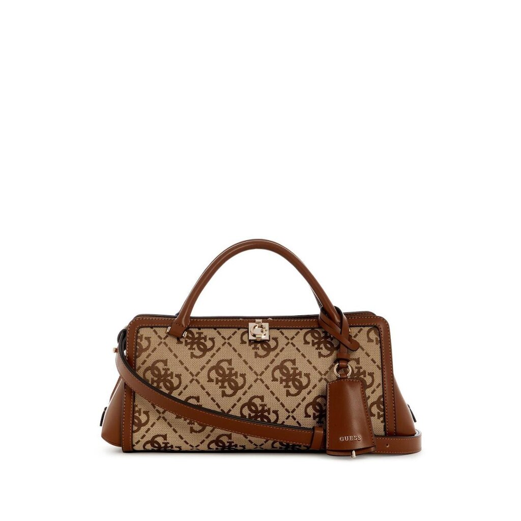 Bolsa Audrey Logo Satchel Pequena Girlfriend Bege