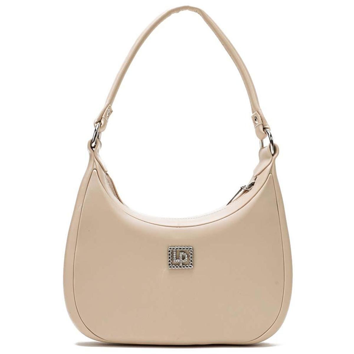 Bolsa Baguete Lança Perfume Metal Feminino - Bege Menor preço em Bolsa Baguete Lança Perfume Metal Feminino - Bege