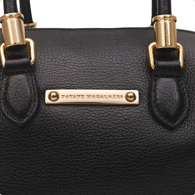 BOLSA BAÚ TRANSVERSAL PEQUENA DAYANE MAGALHÃES PRETA