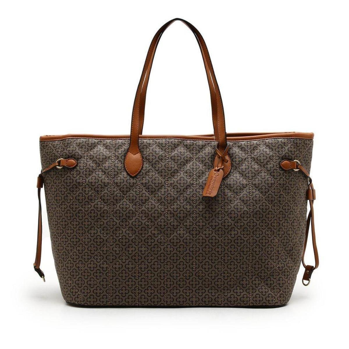 Bolsa Capodarte De Ombro Antonela Matelassê Monograma Cinza e