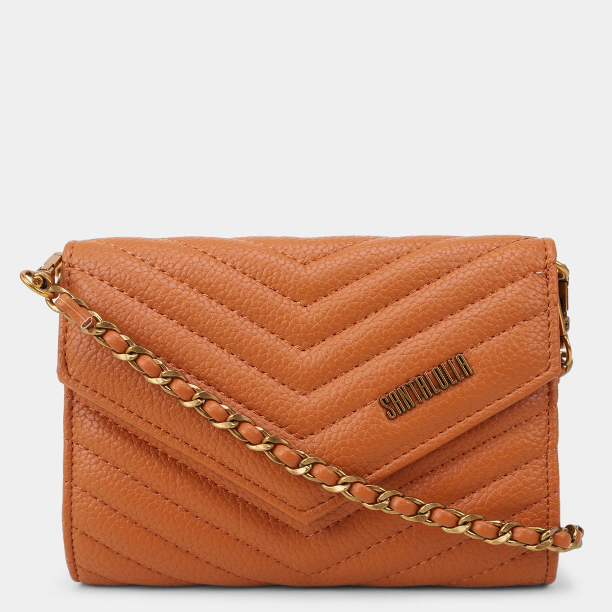 Bolsa Carteira Santa Lolla Transversal Matelassê Feminina - Caramelo Menor preço em Bolsa Carteira Santa Lolla Transversal Matelassê Feminina - Caramelo