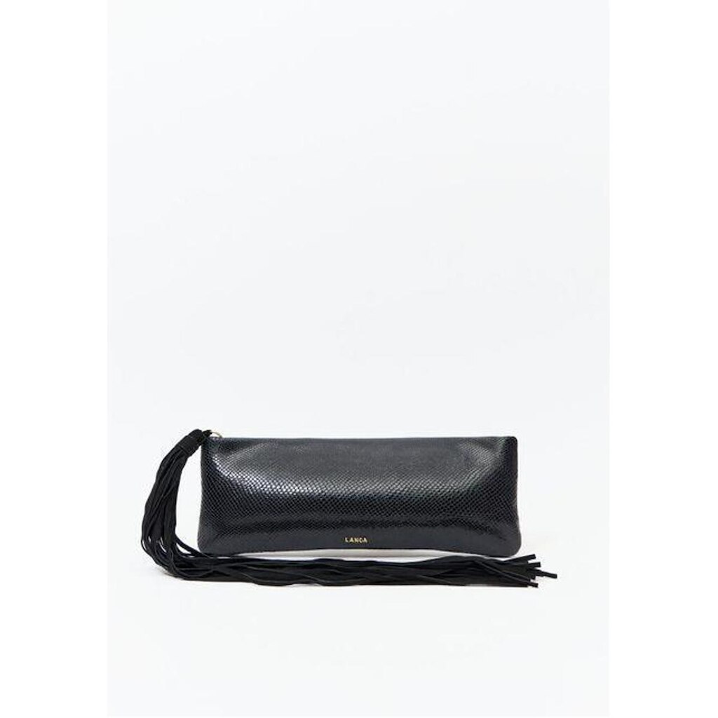 Bolsa Clutch Couro Enfeite Barbicacho