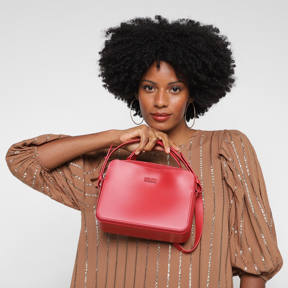 Bolsa Colcci Box Lisa Feminina - Vermelho Menor preço em Bolsa Colcci Box Lisa Feminina - Vermelho