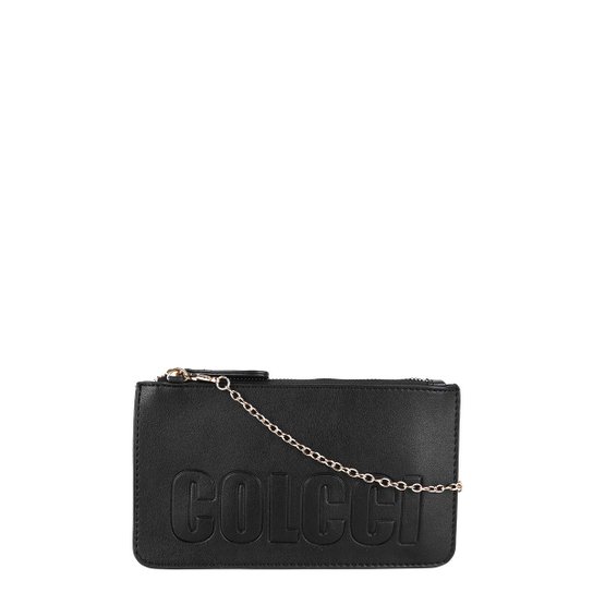 Bolsa Colcci Mini Bag Logo Alça Corrente Feminina - Preto