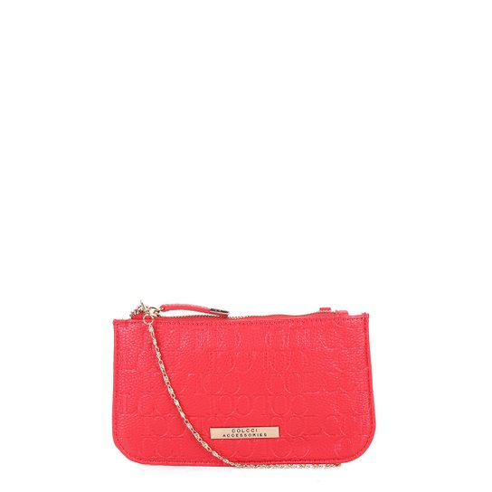 Bolsa Colcci Mini Bag Tiracolo Alça Corrente Placa Feminina - Vermelho