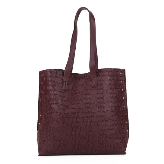 Bolsa Colcci Shopper Croco Tachas Feminina - Vinho