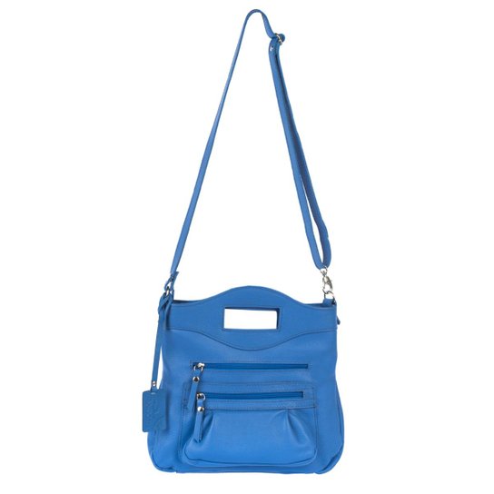 Bolsa com Alça Removível de Couro Nina Feminina - Azul