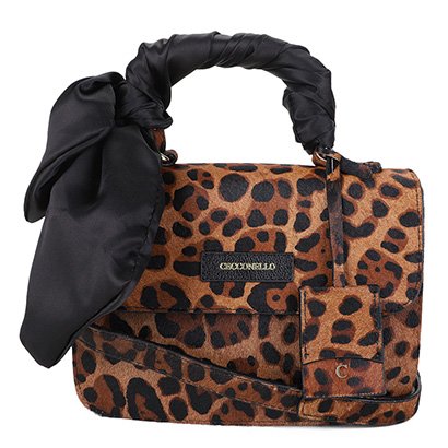 Bolsa Couro Cecconello Mini Bag Animal Print Onça Feminina - Feminino