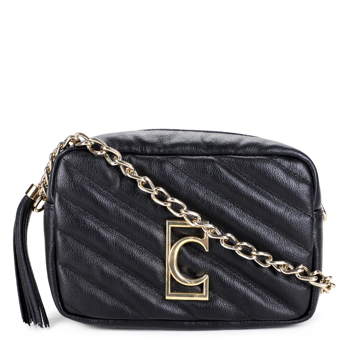Bolsa Couro Cecconello Mini Bag Matelassê Feminina - Preto Menor preço em Bolsa Couro Cecconello Mini Bag Matelassê Feminina - Preto
