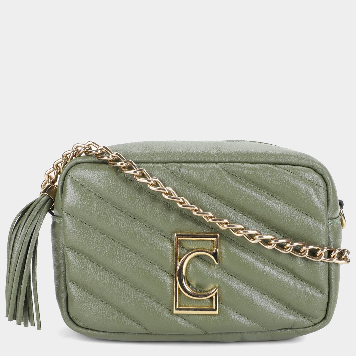 Bolsa Couro Cecconello Mini Bag Matelassê Feminina - Verde Militar Menor preço em Bolsa Couro Cecconello Mini Bag Matelassê Feminina - Verde Militar