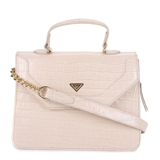 Bolsa Couro Classe Couro Tote Feminina - Off White