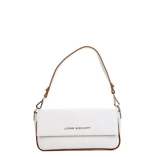 Bolsa Couro Jorge Bischoff Estruturada Tampa Floter - Branco