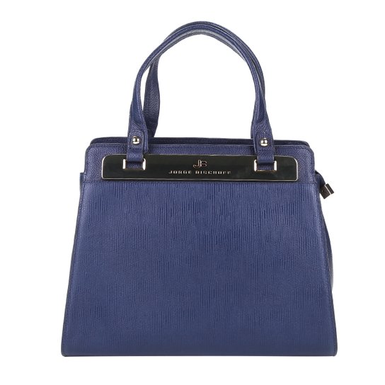 Bolsa Couro Jorge Bischoff Handbag Arraia Basic Feminina - Azul Escuro