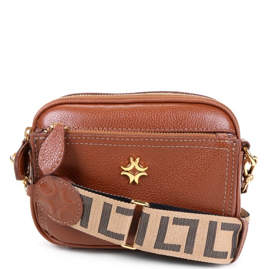 Bolsa Couro Luz da Lua Mini Bag Transversal Feminina - Marrom