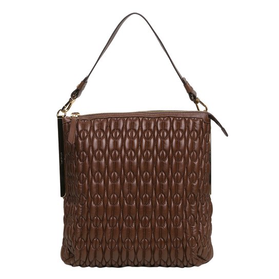 Bolsa Couro Luz da Lua Tote Matelassê Feminina - Marrom