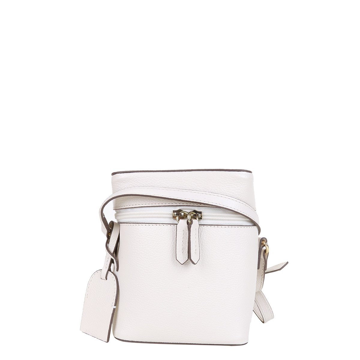 Bolsa Couro Shoestock Mini Basic Transversal Feminina - Off White Menor preço em Bolsa Couro Shoestock Mini Basic Transversal Feminina - Off White