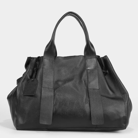 Bolsa Couro Shoestock Tote Desestruturada Feminina - Preto