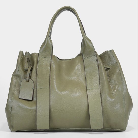 Bolsa Couro Shoestock Tote Desestruturada Feminina - Verde
