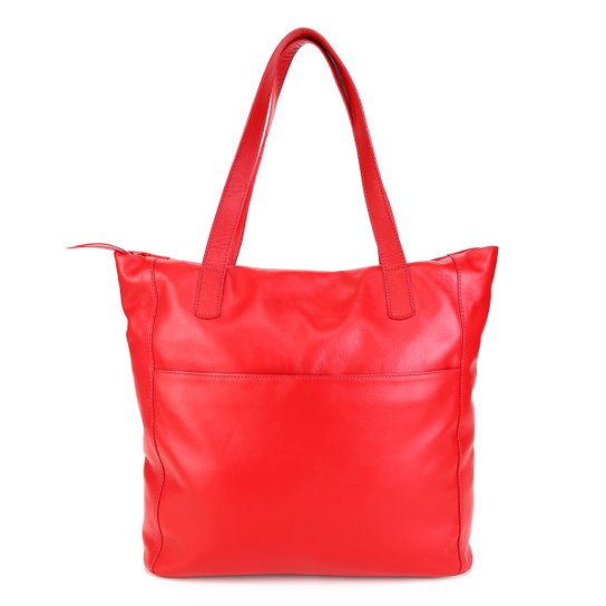 Bolsa Couro Shoestock Tote Lisa Feminina - Vermelho