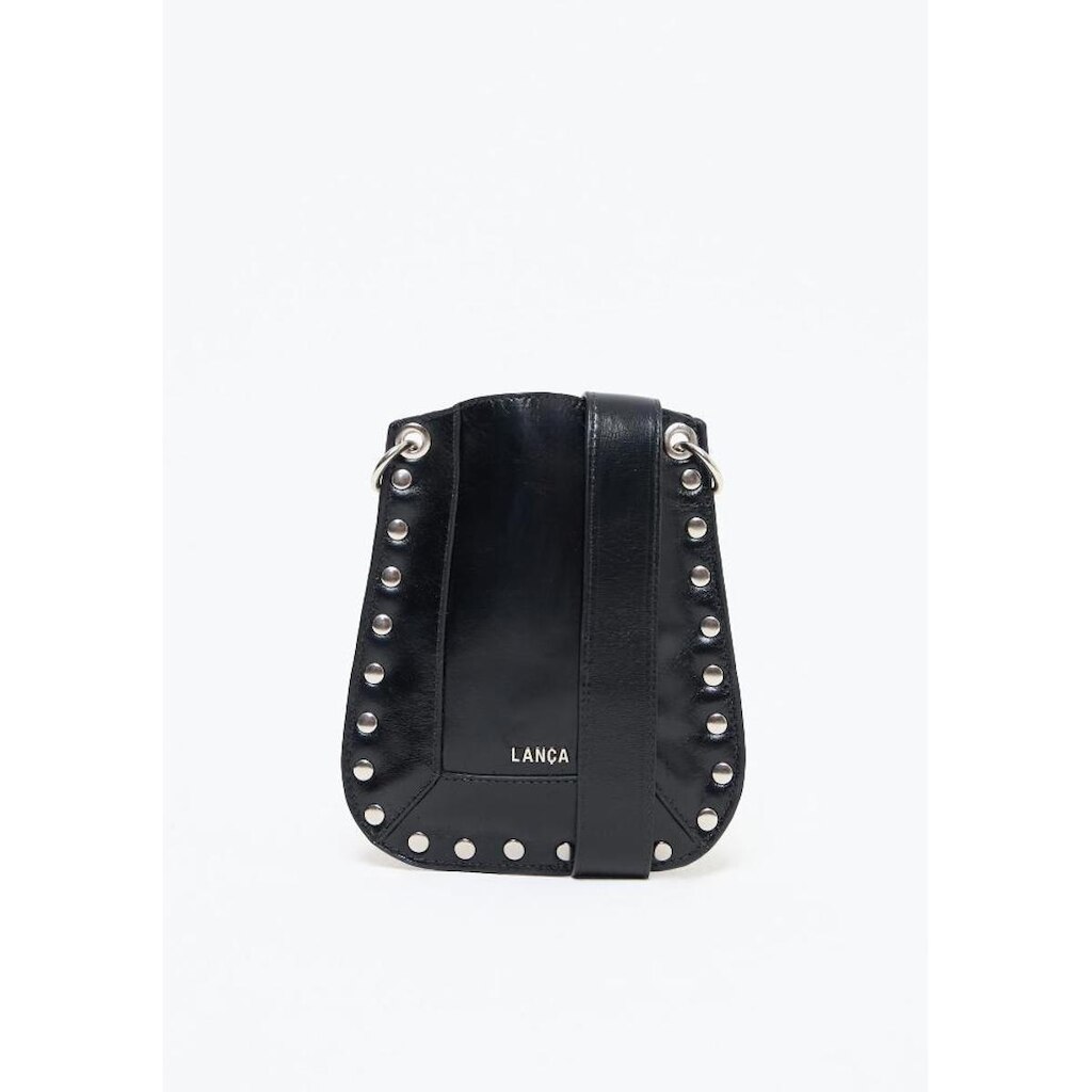 Bolsa Crossbody Couro Com Tachas